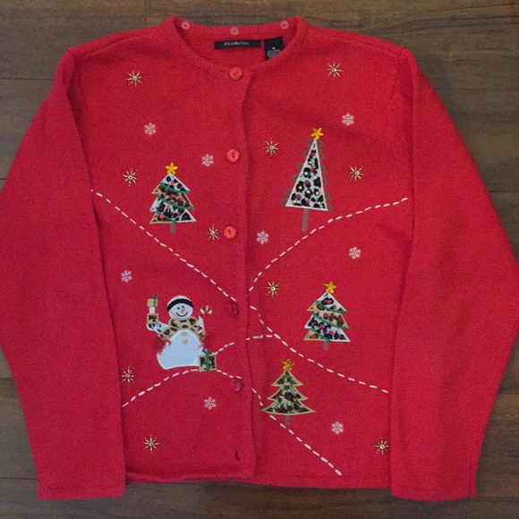 Sweaters - Leopard Print ugly Christmas Sweater medium